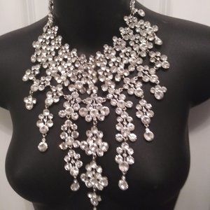 Rhinestone Bib Necklace